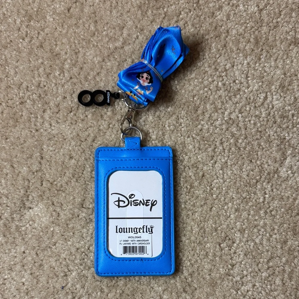 Disney x Loungefly Blue Mickey and Minnie Celebration Lanyard, NEW